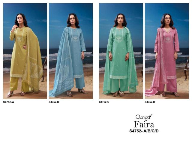 Ganga faira 4752 synthetic dress material wholesale